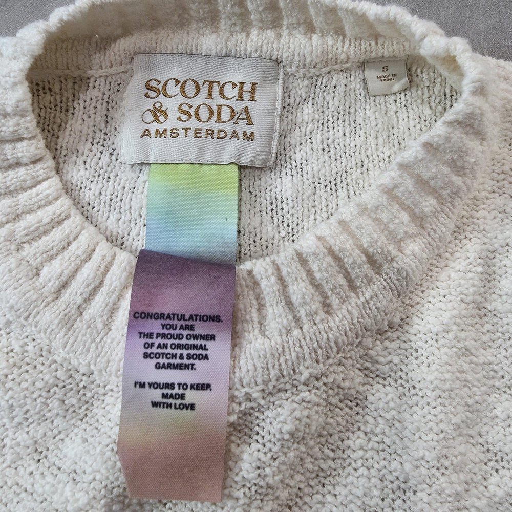 Scotch & Soda embroidered‎ artwork boucle crew neck sweater S - Picture 3 of 12